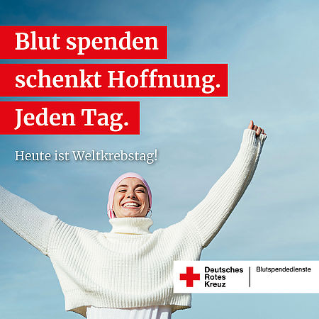 Weltkrebstag Aufruf Blutspende